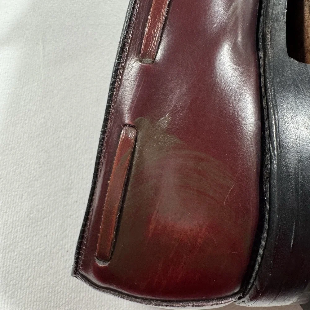 Allen Edmonds Men's Size 9 C Grayson Burgundy Leather Moc Toe Tassel Loafers USA